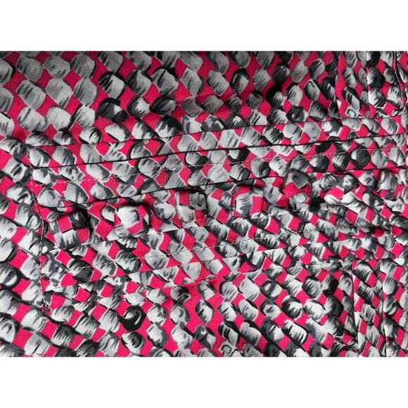 Walter Shirt Size 4 Pink Black Gray Silk Short Sleeve Pleated Corpcore Classic - Picture 8 of 16